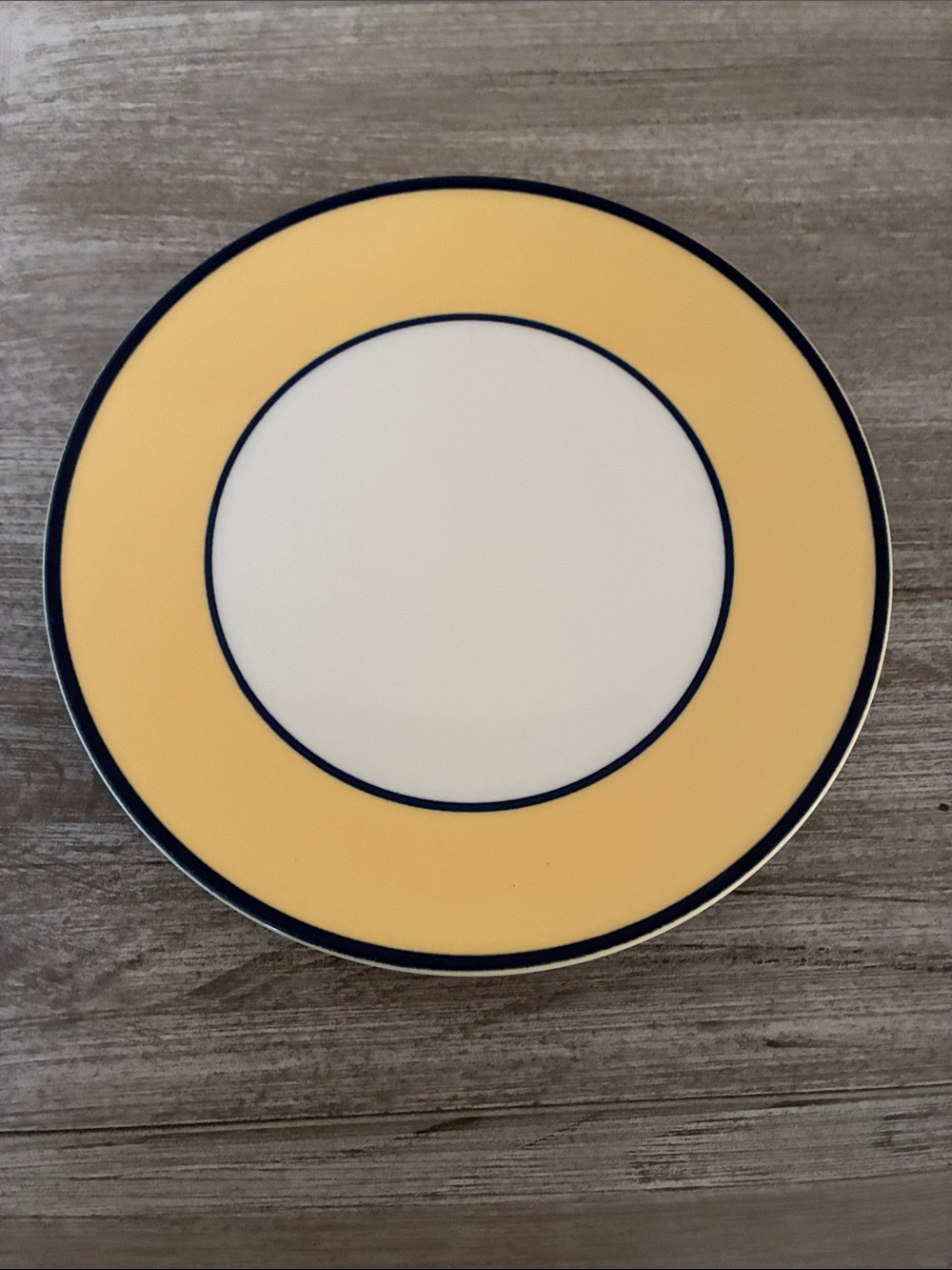 Set of 3 Pagnossin Stoneware Yellow Rim Salad Plates Italy